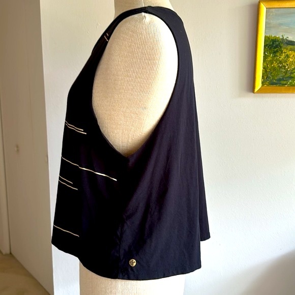 Manduka Workout Top, Black with Gold Accents - Picture 2 of 6